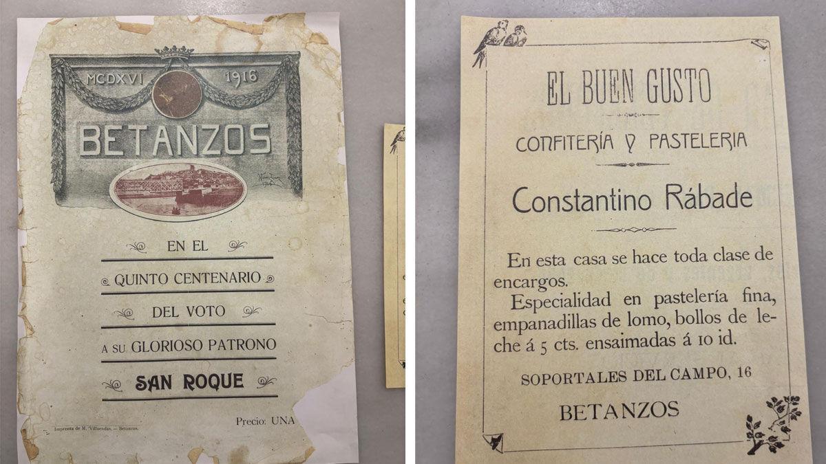 Folleto del Betanzos anunciando las fiestas de 1916, en el que ya aparece El buen augurio, el primer nombre de la Docería Rábade.