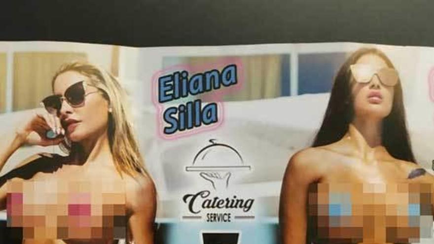 El &quot;flyer&quot; que anuncia un club de alterne en Oviedo.