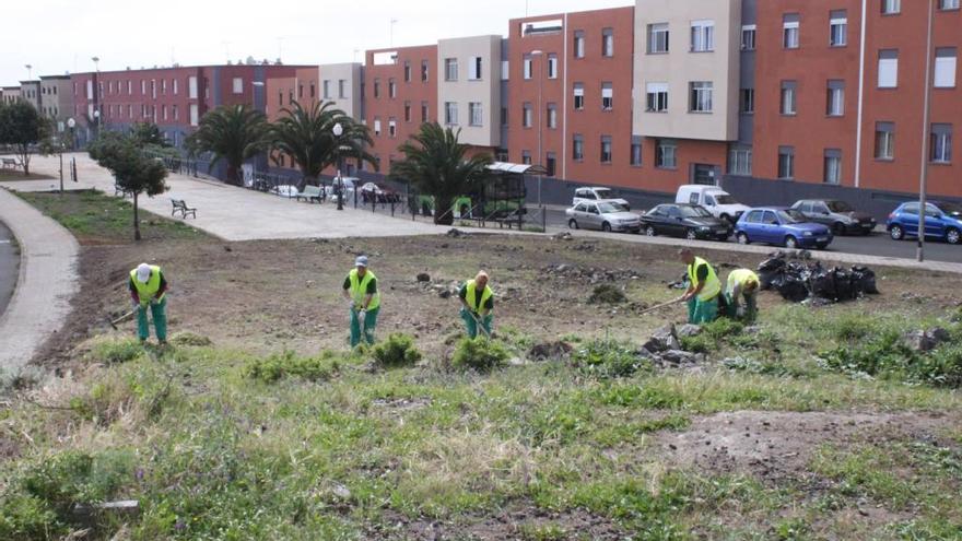 Parcela donde se levantaría la iglesia, en la calle Timoteo Alberto Delgado.