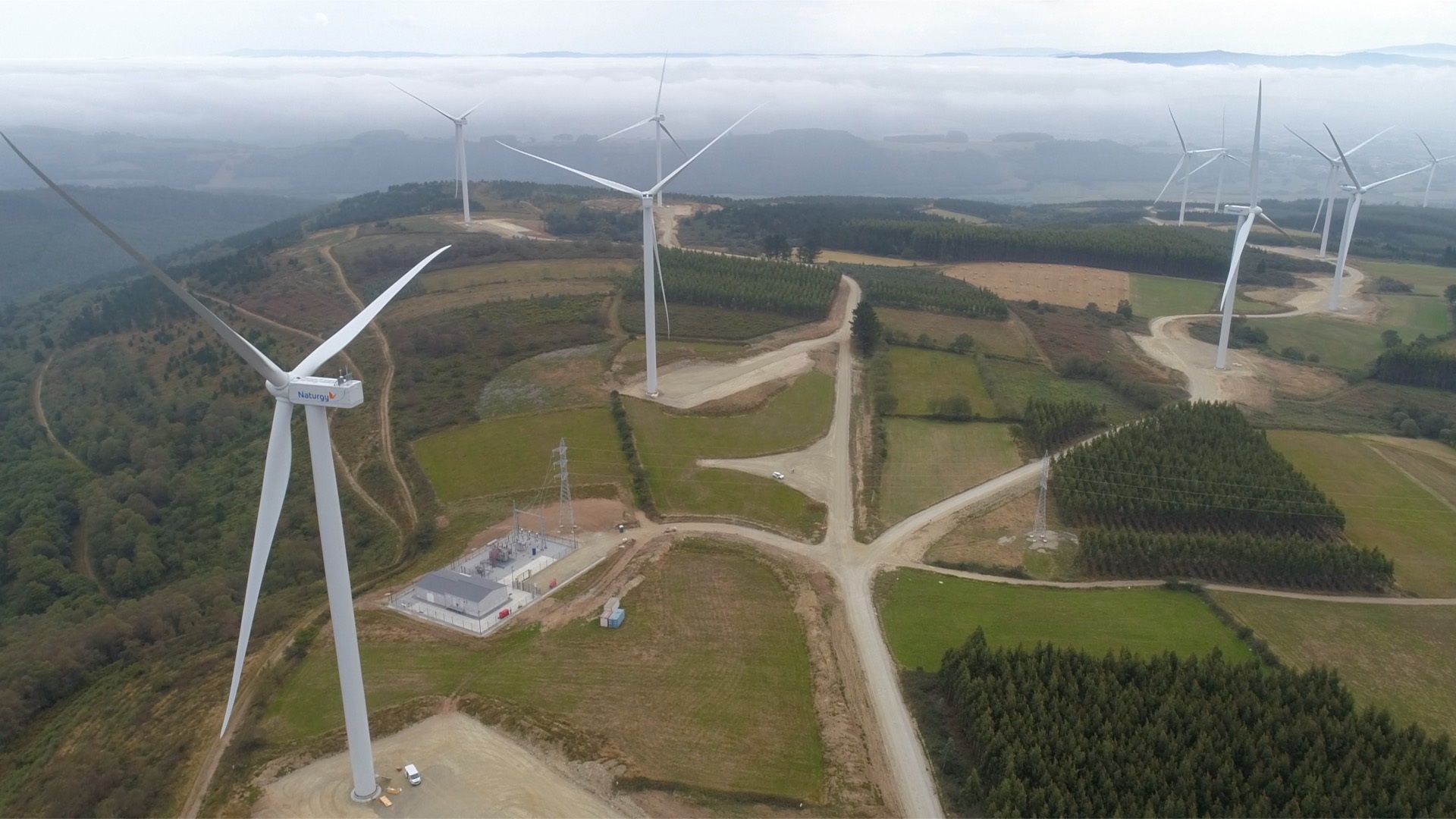 Parque eólico de Naturgy en A Pastoriza, en Lugo