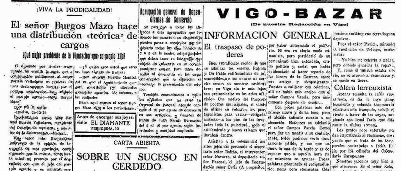 Portada do xornal El País na que se reproduce a protesta de Pancho Varela.