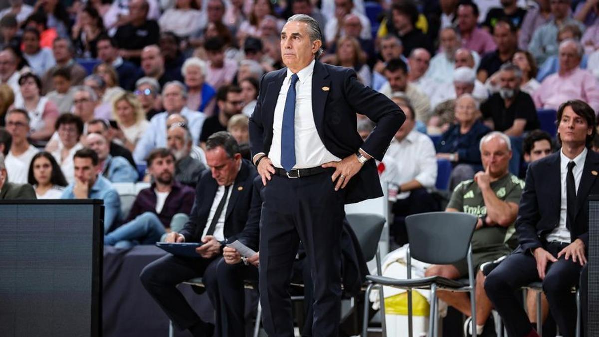 Sergio Scariolo durante un partido del Real Madrid