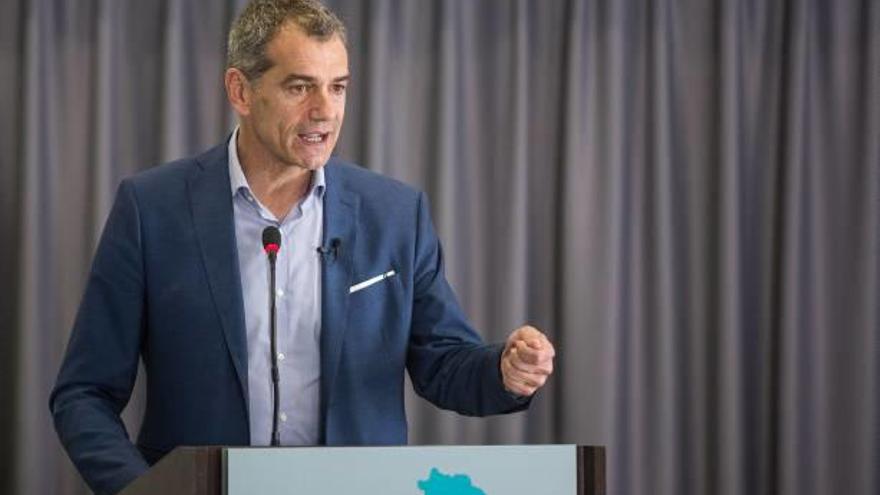 El candidato de Ciudadanos a la Generalitat Valenciana, Toni Cantó, ayer durante un momento de su conferencia.