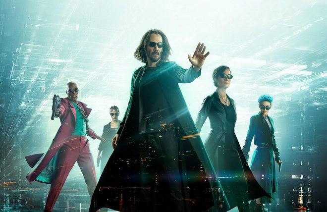 Keanu Reeves en el cartel de 'Matrix Resurrections'