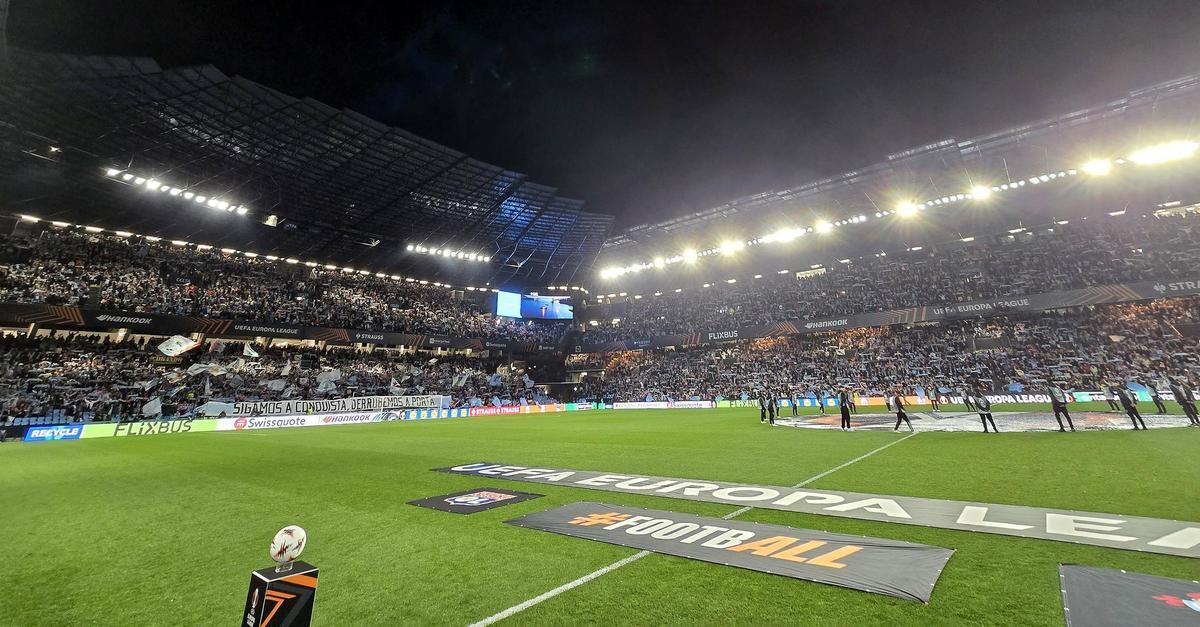 Prolegómenos del partido de Europa League entre el Celta y Olympique de Lyon en el estadio de Balaídos