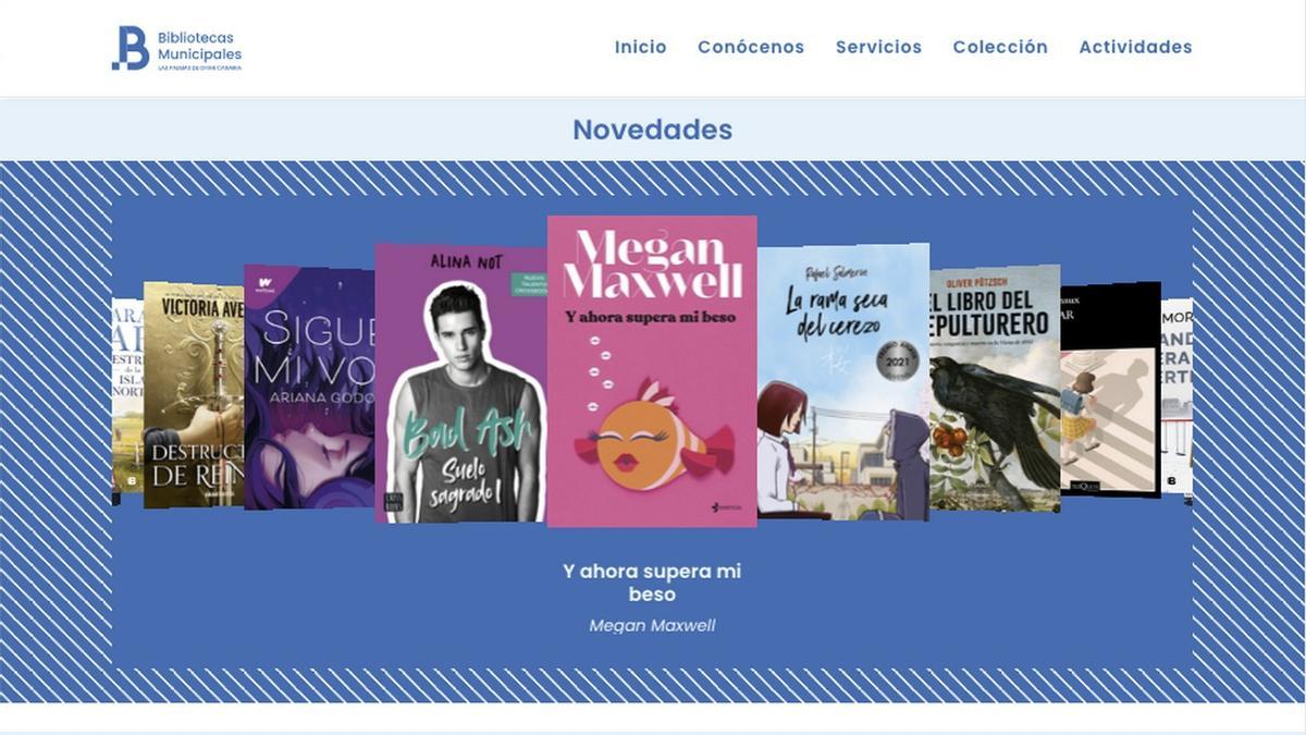 Captura de pantalla de la nueva web de Bibliotecas Municipales de Las Palmas de Gran Canaria.