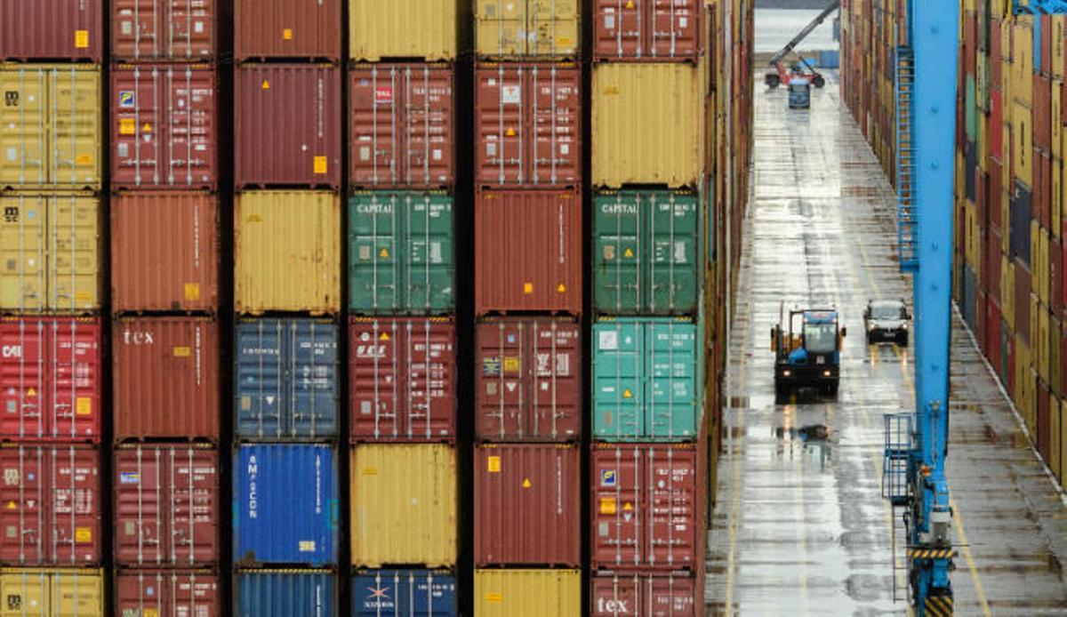 Contenedores de mercancías en una de las terminales del Puerto de La Luz.