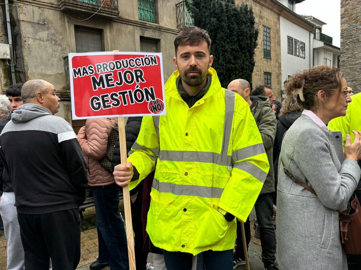 Daniel Pérez durante la manifestación.