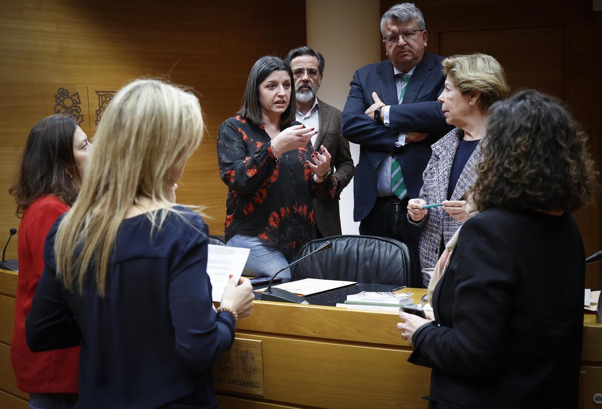 Varios diputados conversan durante una comisión radiotelevisión valenciana