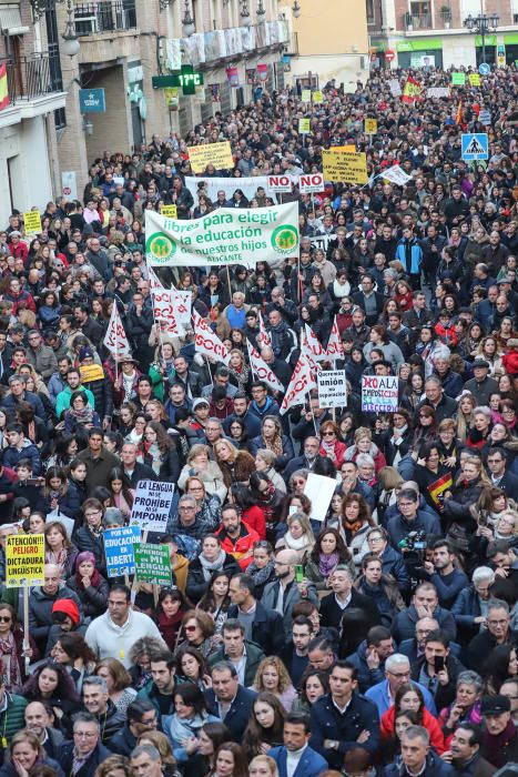 Veinte mil personas reclamaron ayer en las calles de Orihuela la derogación de la ley de Plurilingüismo