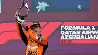 Piastri gana en Bakú, con final épico y accidente de Sainz y Checo