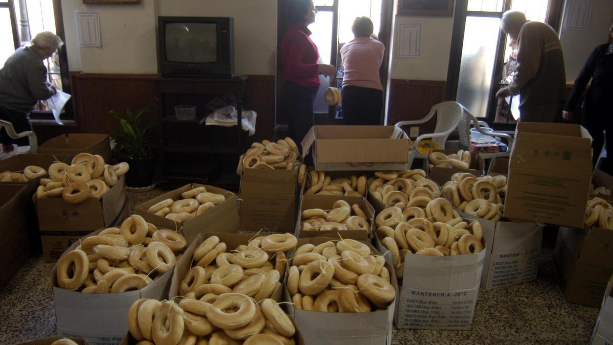 Las tradicionales roscas de San Blas.