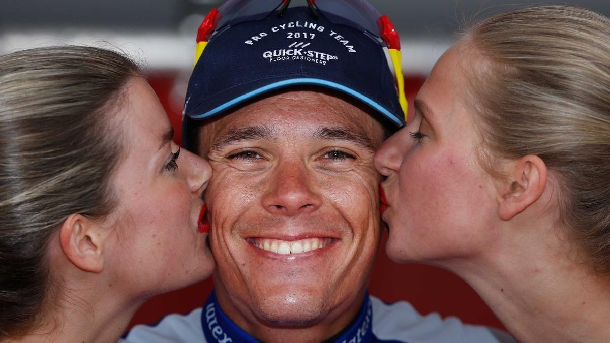 Philippe Gilbert, en el podio de la Amstel Gold Race