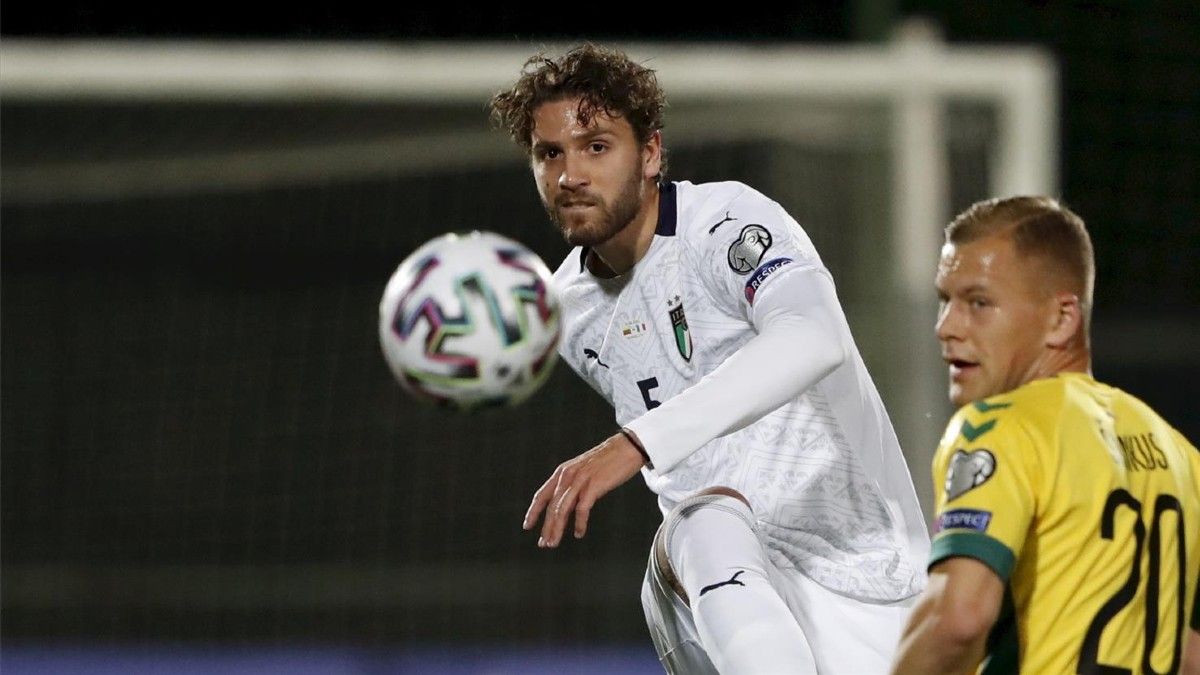 Locatelli, defendiendo la camiseta de la selección italiana