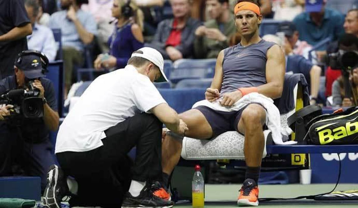 Nadal se retira ante Del Potro por su lesión de rodilla y dice adiós al US Open