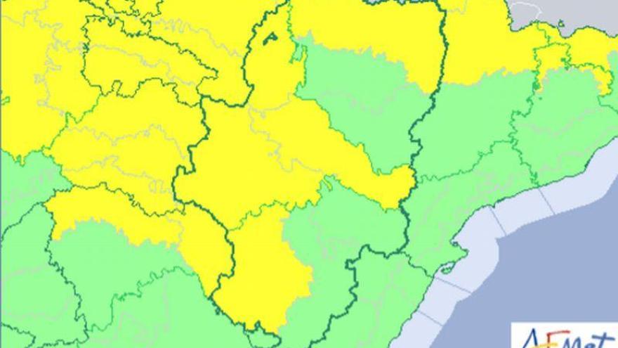 Casi todo Aragón en alerta amarilla por lluvias y tormentas