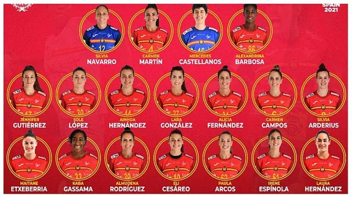 Las 18 elegidas para jugar el Mundial de España.