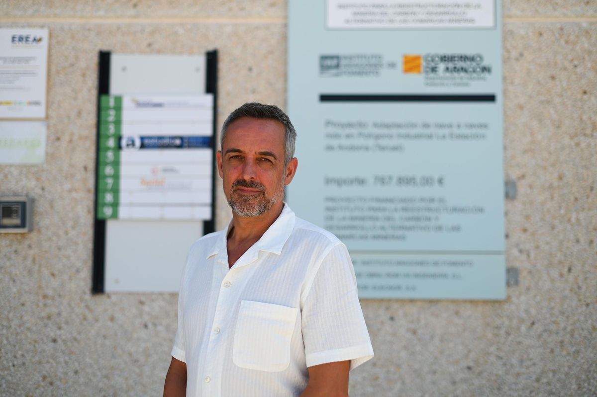El presidente de la Asociación de Empresarios de Andorra-Sierra de Arcos, Roberto Miguel, en el Centro de Emprendimiento de la localidad.