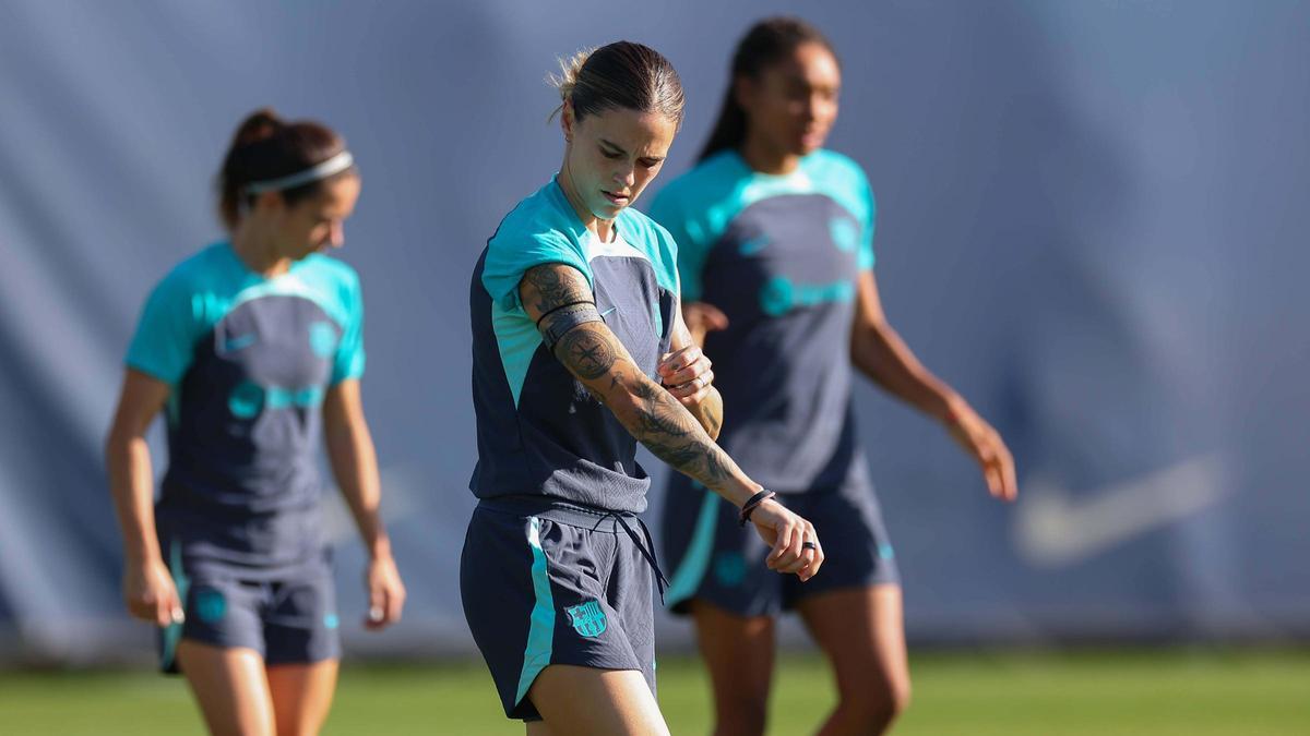 Mapi León en la previa de la Champions