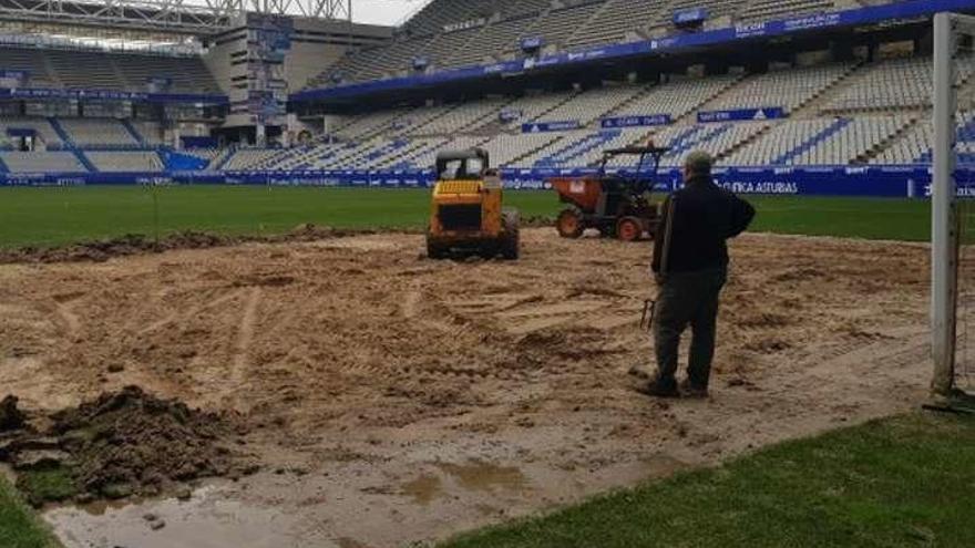 El área del Fondo Sur del Tartiere, donde han levantado el campo.