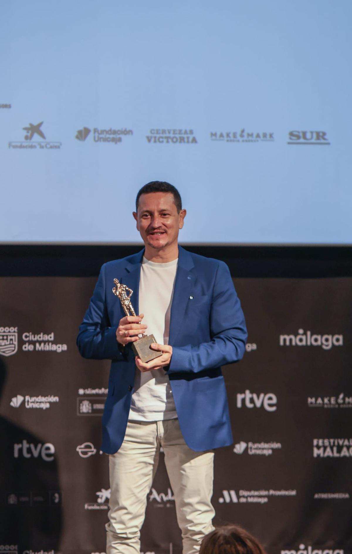 El productor malagueño, con su premio