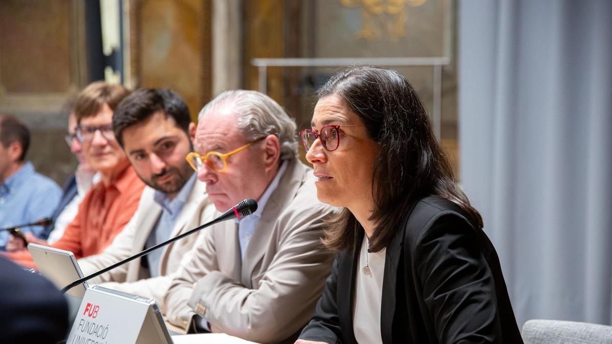 Marta Otero durant la seva intervenció al patronat de la FBalmes