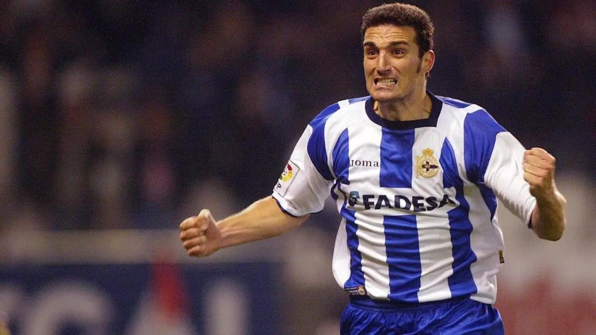 Lionel Scaloni durante su etapa en el Dépor en el 2000.