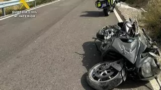 Muere un motorista al salirse de la carretera en Urriés (Zaragoza)