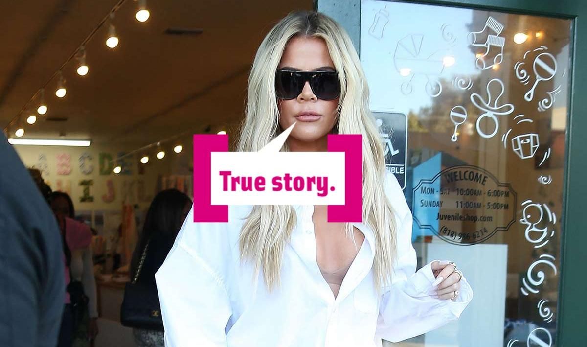 Khloé Kardashian con bocadillo cuore 'True Story'