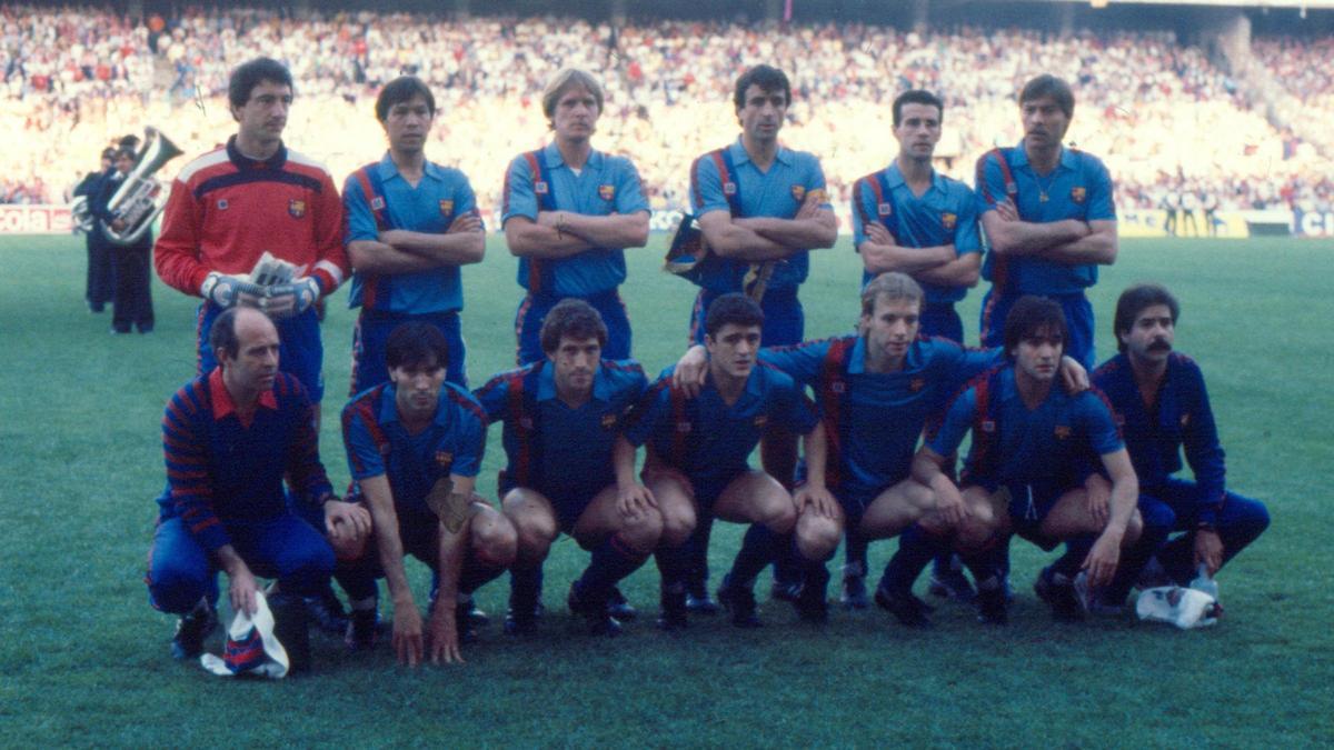 La alineación del Barça en la final de 1986.