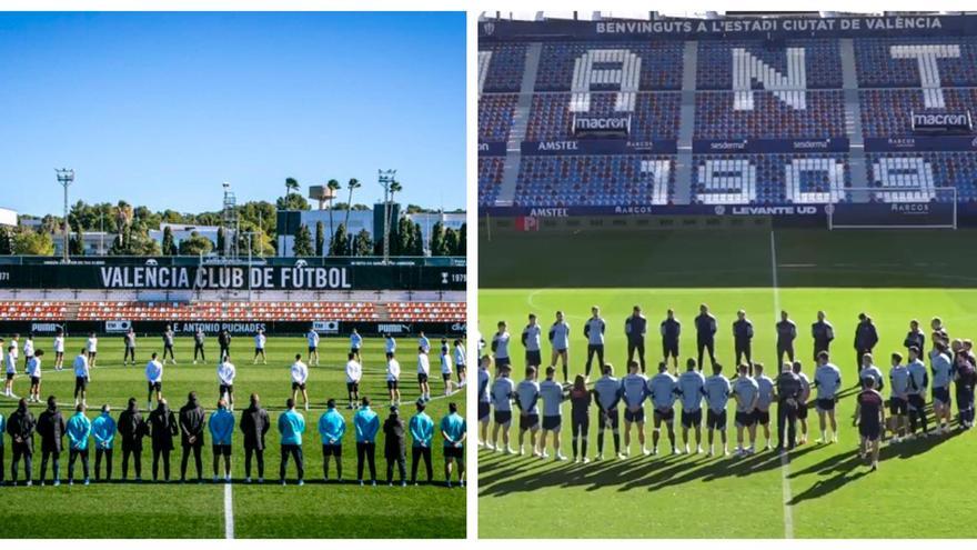 El Valencia CF homenajea a las víctimas del incendio de Campanar con un minuto de silencio