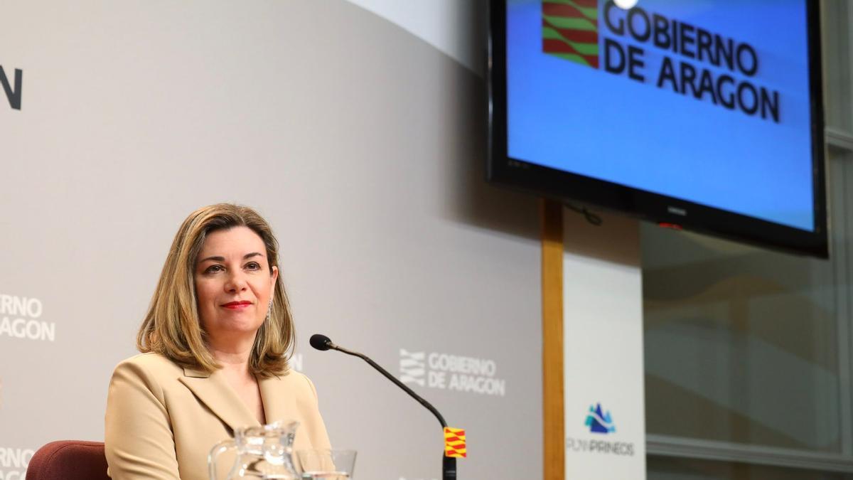 Claudia Pérez Forniés, durante la presentación del proceso de escolarización.