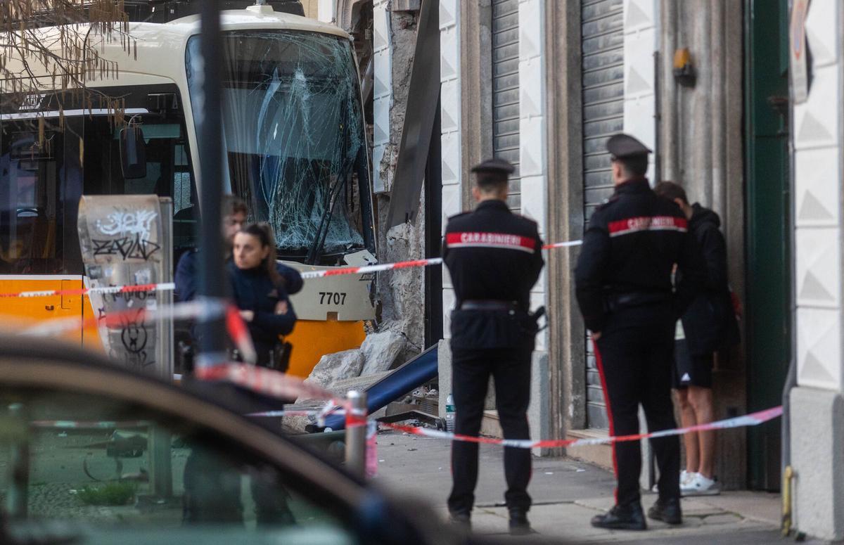 Accidente de tranvía en Milán.