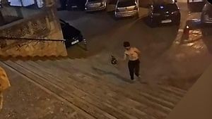 VÍDEO | Alarma en Mallorca al aparecer un joven en la plaza con una motosierra arrancada