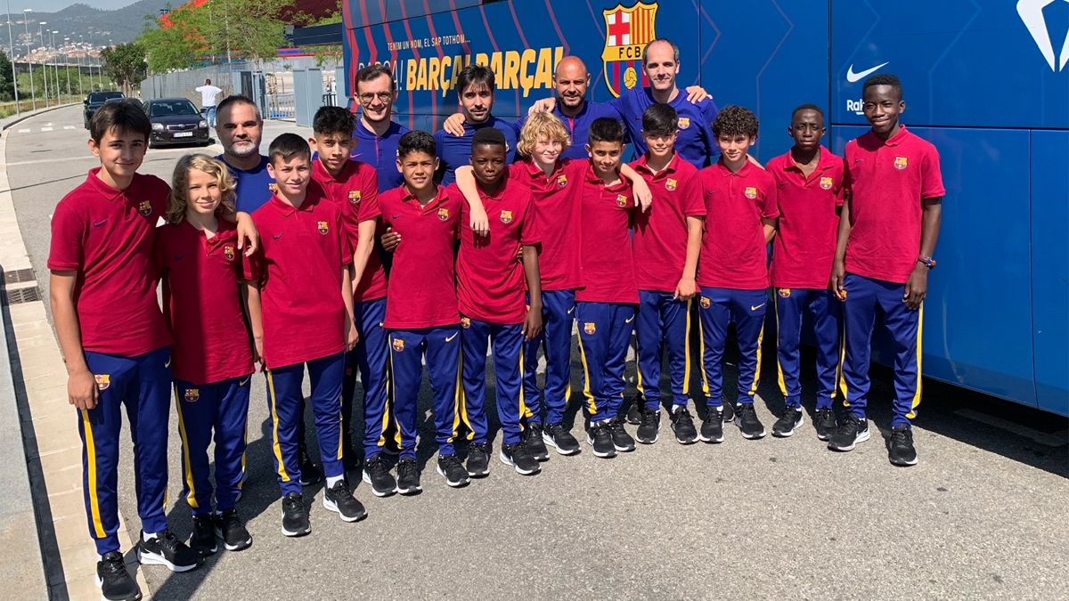 El Alevín del Barça, antes de viajar a Villarreal