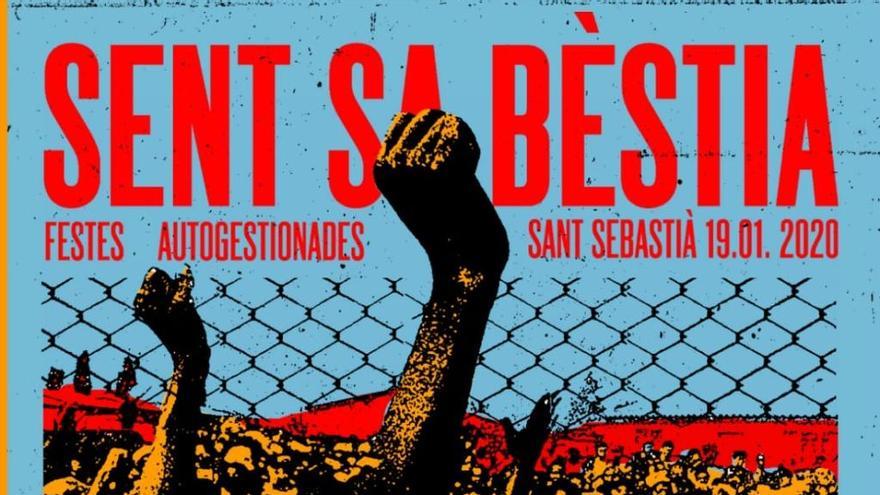 Cartel definitivo de las fiestas autogestionadas Sent Sa Bèstia, la alternativa de la Revetla de Sant Sebastià