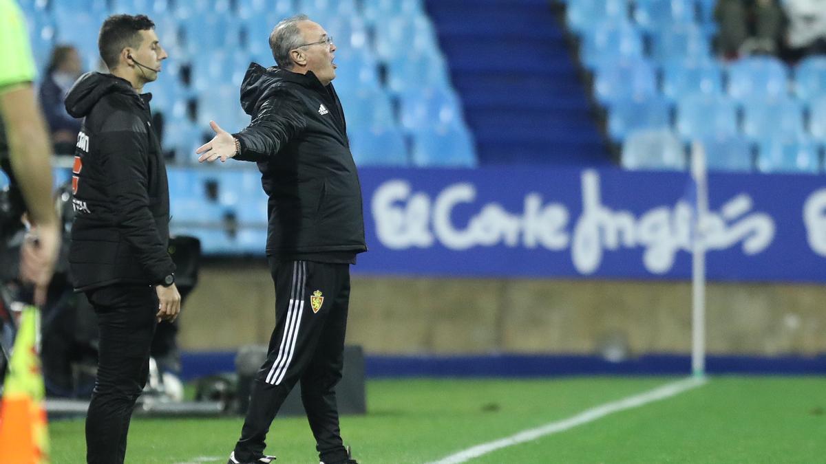 Juan Ignacio Martínez hace un gesto durante el partido ante el Leganés.