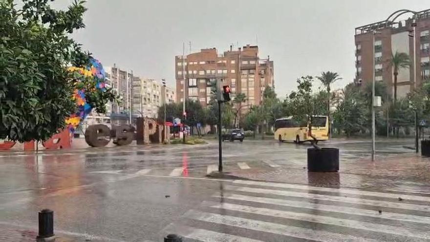Tromba de agua en la ciudad de Murcia
