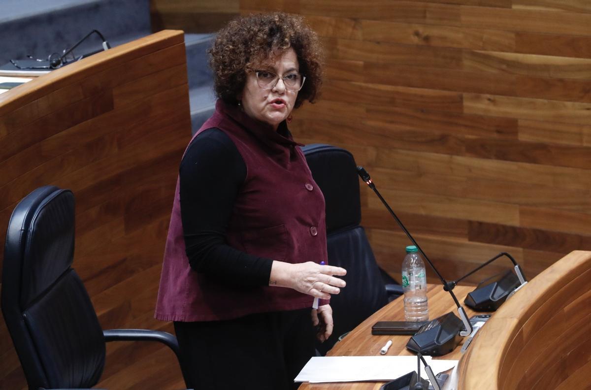 Marta del Arco en la Junta General del Principado.