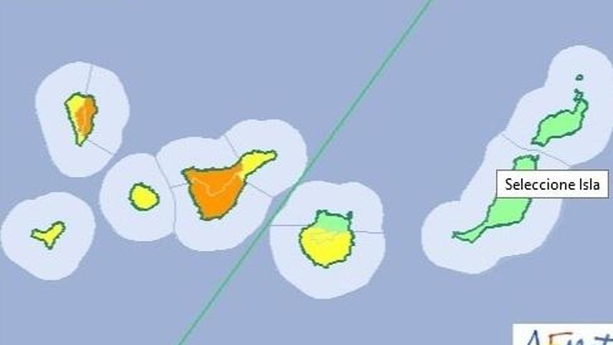 Tenerife y La Palma, en aviso naranja por vientos de 90 km/h