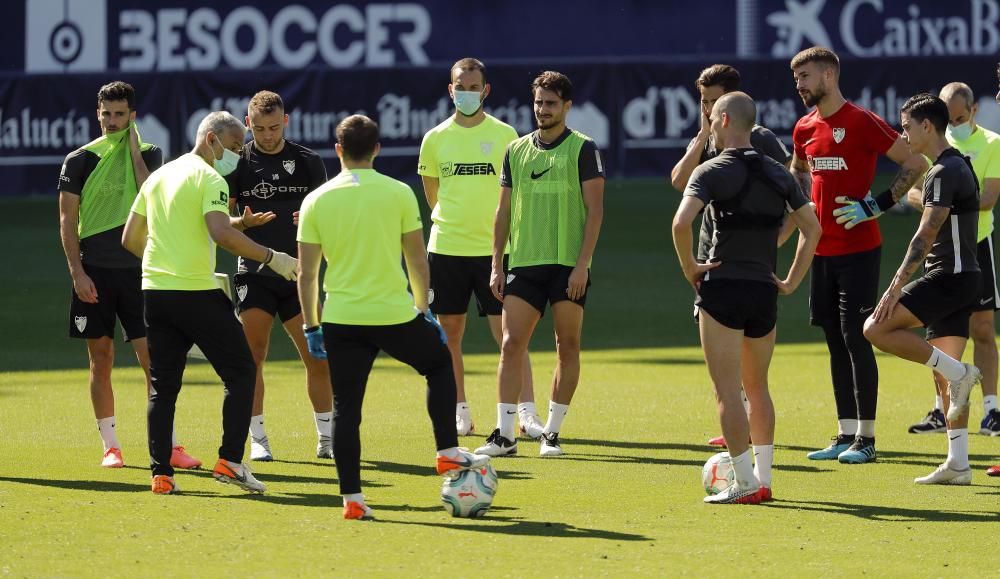 Primer entrenamiento de grupo del Málaga CF