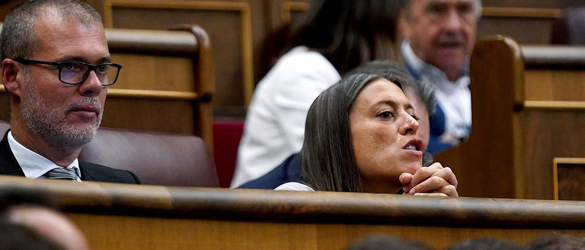 Miriam Nogueras durante el primer pleno y debate de investidura del candidato Feijóo, en el Congreso de los Diputados.