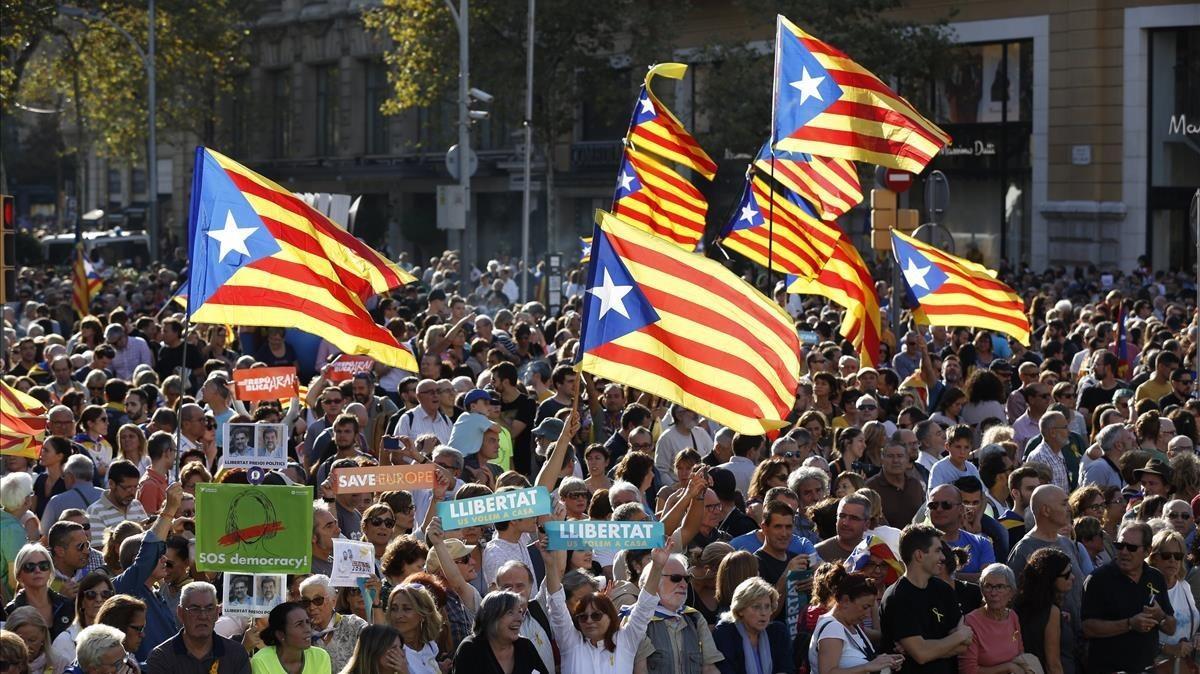 Manifestación en Barcelona, 21 de Octubre.