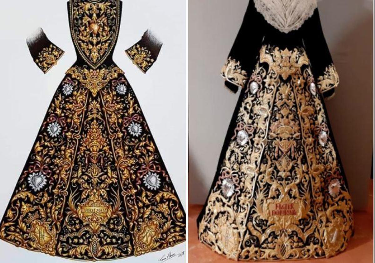 Nueva saya para la Virgen de los Dolores de Coín