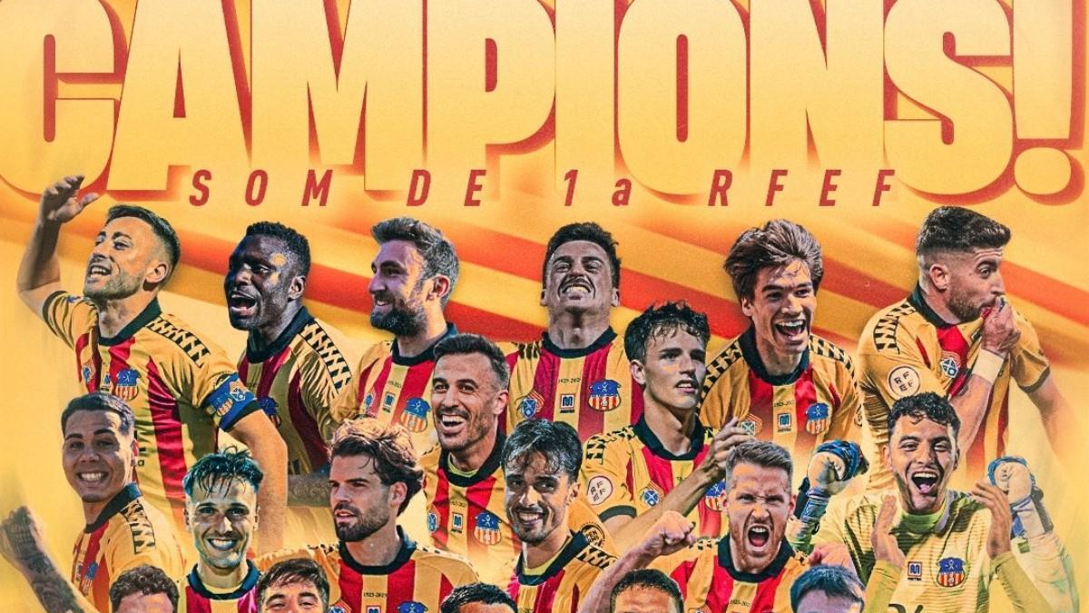 ¡El Sant Andreu levanta el trofeo del grupo 3 de Segunda Federación!