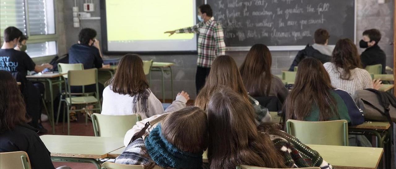 Aula de bachillerato en un instituto.