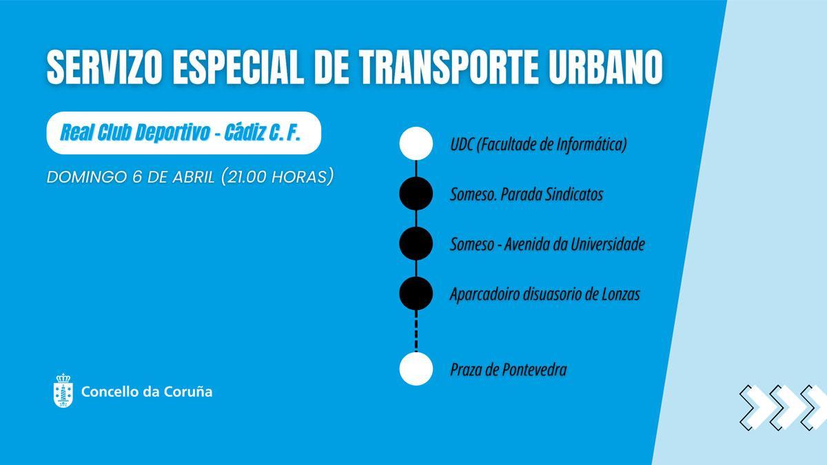 Servicio especial de transporte urbano.