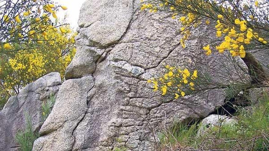 A pedra do mouro, selado acceso á Cova dos Mouros.