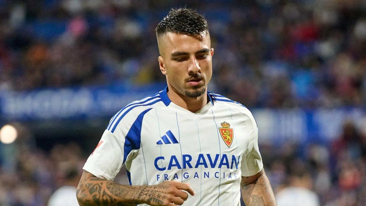 Dani Tasende, durante un encuentro con el Real Zaragoza.