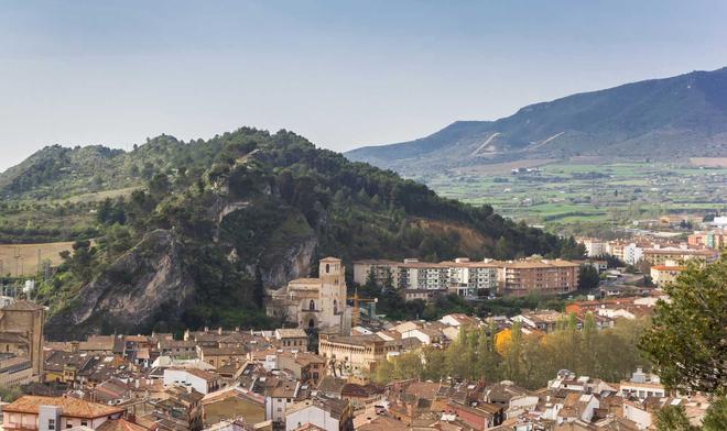 Cityscape of historic town Estella (Estella-Lizarra) in Spain